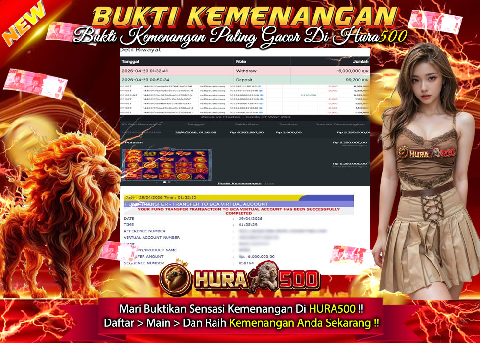 BUKTI JACKPOT SLOT ZEUS VS HADES – GODS OF WAR 250 TERPERCAYA DI INDONESIA TGL 29-04-2026