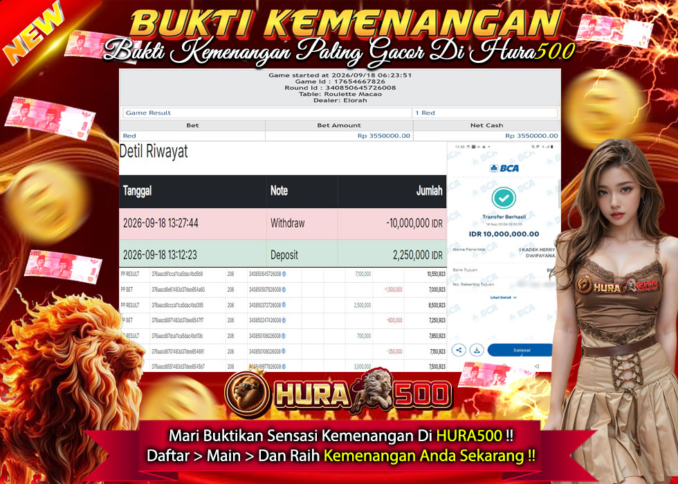 BUKTI JACKPOT ROULATTE MACAO PALING GACOR & TERPERCAYA DI INDONESIA TANGGAL 18-09-2026